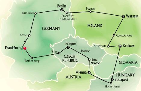Route of tour